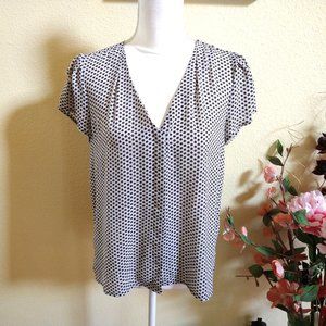 H&M White and Black Dot Blouse